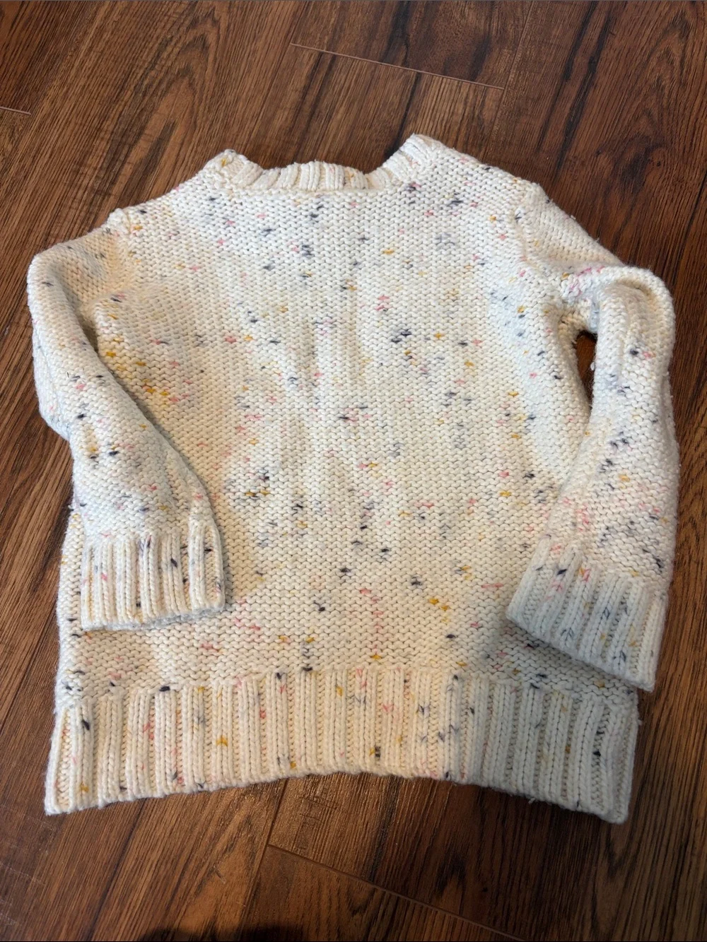 OshKosh B'gosh Kids Cream Cable Knit Sweater with Multicolor Flecks